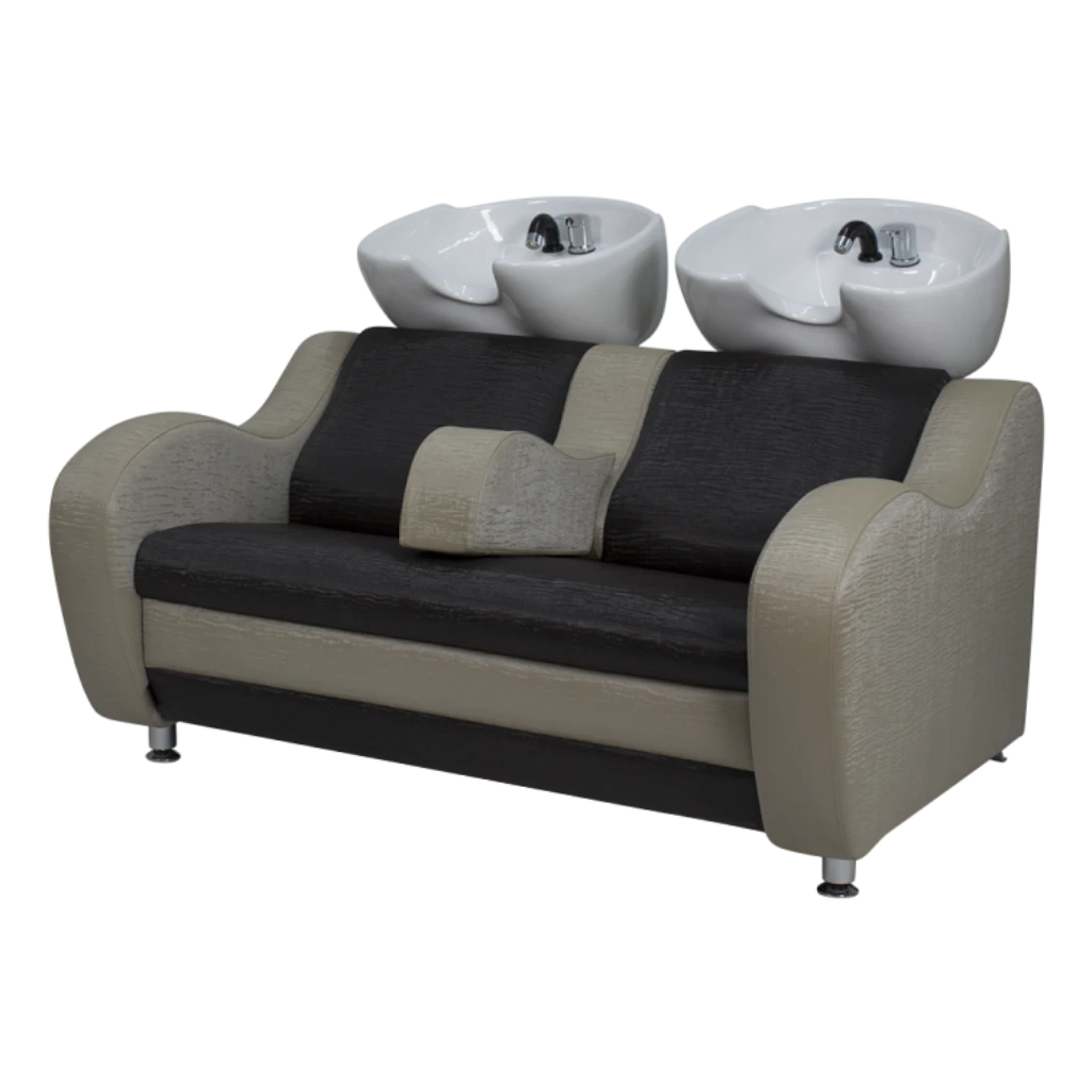 Lavacabezas doble peluquería con apoyabrazos tapizados y diseño moderno - NeoBeauty