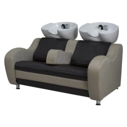 Lavacabezas doble peluquería con apoyabrazos tapizados y diseño moderno - NeoBeauty -NeoBeauty -Lavacabezas barbería