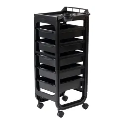 Chariot de coiffure Hope noir 5 tiroirs amovibles Weelko