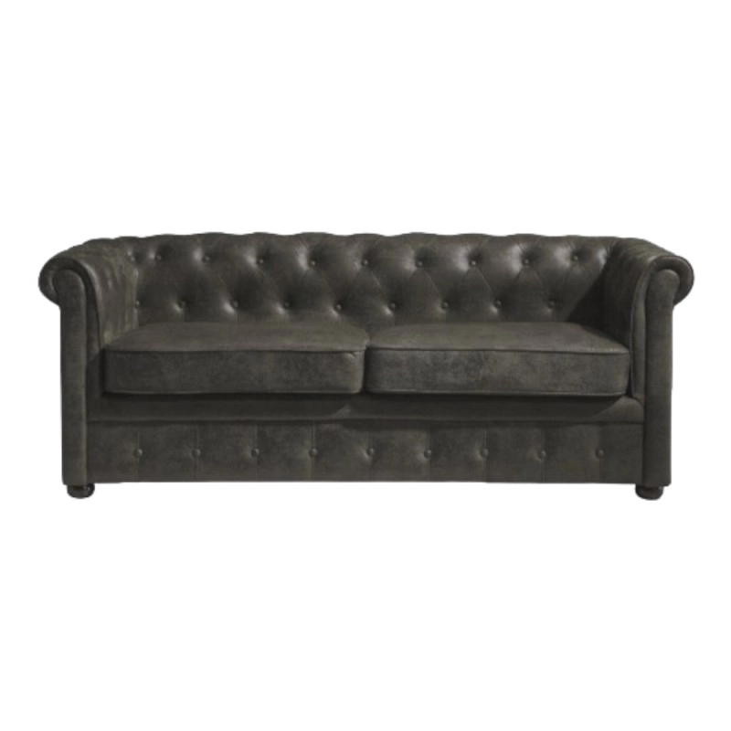 Chester Grey 3-Seater Waiting Sofa, Button-Tufted PU Faux Leather by I-medStetic Premium -I-medStetic Premium -Waiting chairs