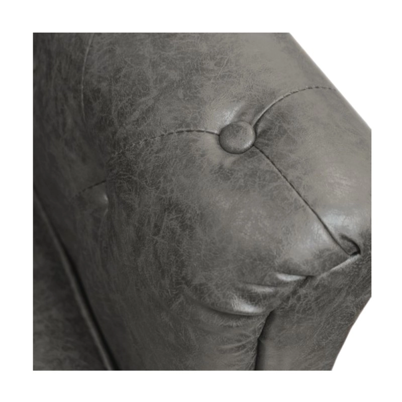 Poltrona d'attesa Chester 3 posti grigia capitonné in similpelle PU - I-medStetic Premium -I-medStetic Premium -Sedie di attesa