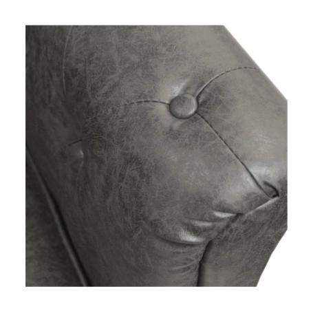 Chester Grey 3-Seater Waiting Sofa, Button-Tufted PU Faux Leather by I-medStetic Premium -I-medStetic Premium -Waiting chairs