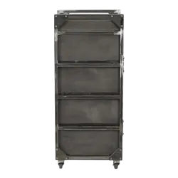 Carrello Barberia Brixton Grigio NeoBeauty - 4 cassetti, 4 ruote piroettanti, struttura metallica laccata anticorrosione
