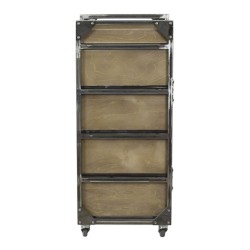 NeoBeauty Brixton Brown Barber Cart: 4 Drawers, Swivel Wheels -NeoBeauty -Carber carts