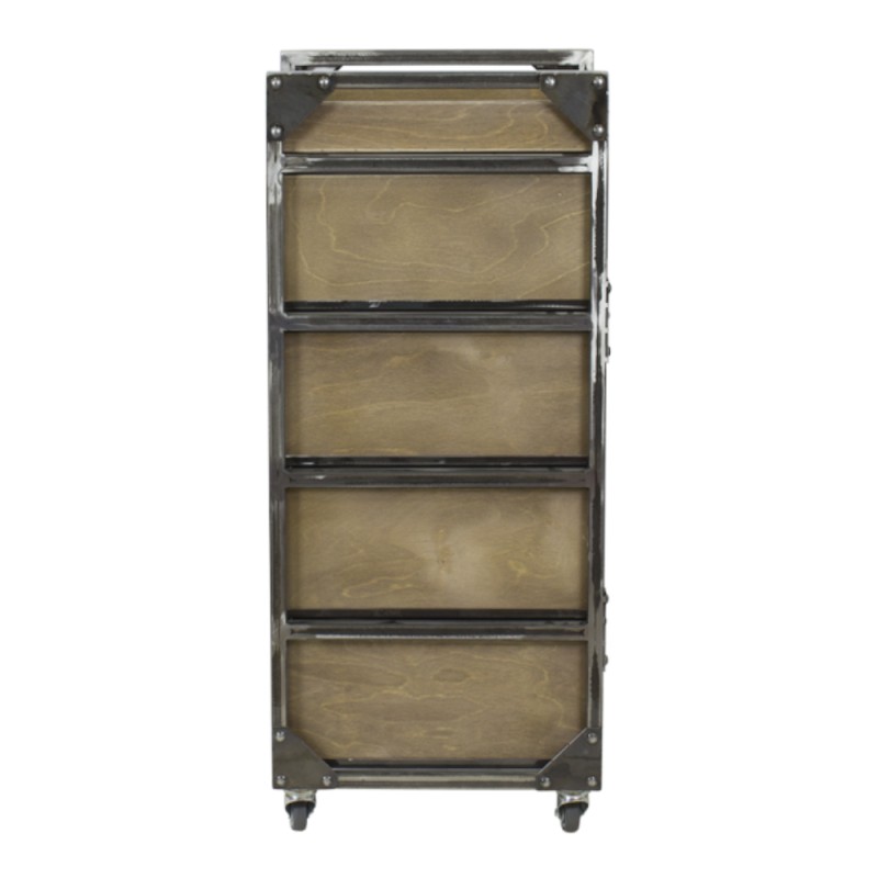 NeoBeauty Brixton Brown Barber Cart: 4 Drawers, Swivel Wheels -NeoBeauty -Carber carts