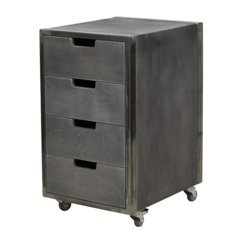 Trolley City Grigio effetto invecchiato compatto con ruote e freno - NeoBeauty