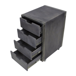 Trolley City Grigio effetto invecchiato compatto con ruote e freno - NeoBeauty