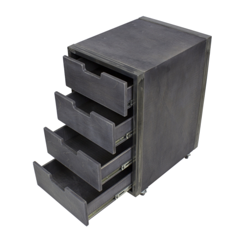 Trolley City Grigio effetto invecchiato compatto con ruote e freno - NeoBeauty