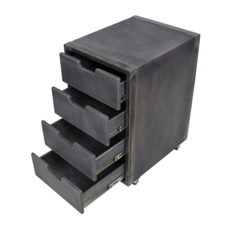 Trolley City Grigio effetto invecchiato compatto con ruote e freno - NeoBeauty