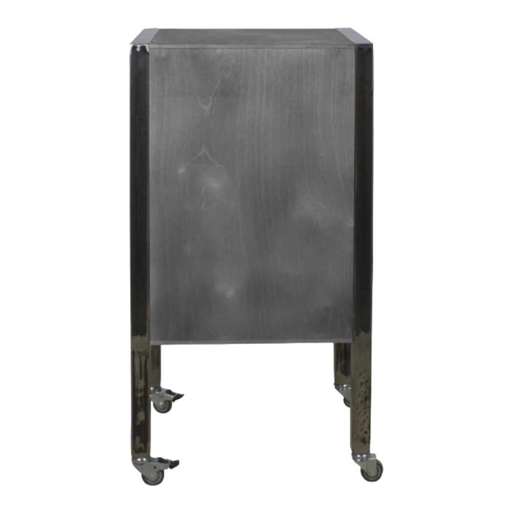 Carrito de barbería City Plus Gris con cajones de madera contrachapada y ruedas giratorias - NeoBeauty -NeoBeauty -Carritos b...