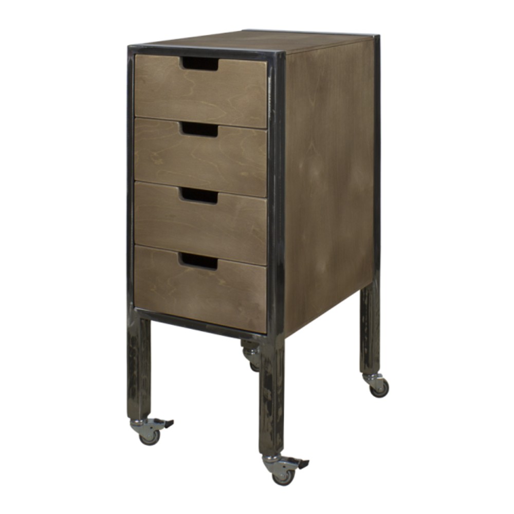 Carrito Barbería NeoBeauty City Plus Marrón con Cajones y Ruedas -NeoBeauty -Carritos barbero