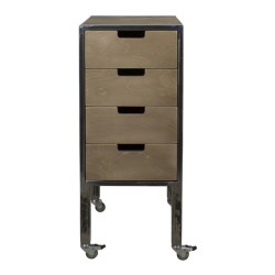 Carrito Barbería NeoBeauty City Plus Marrón con Cajones y Ruedas -NeoBeauty -Carritos barbero