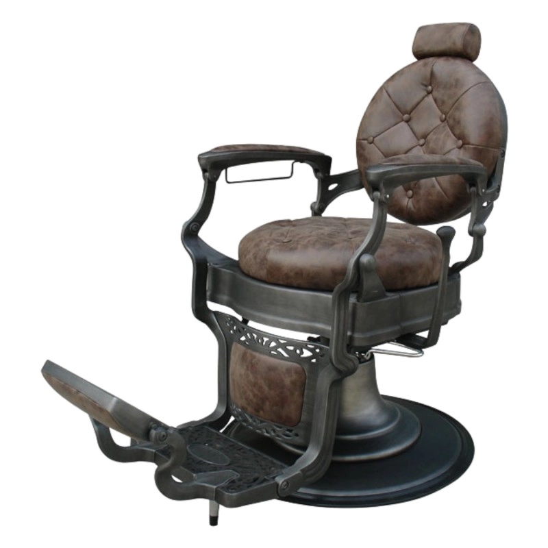 Retro Barber Chair Chicago Brown With Hydraulic Pump – Vintage Style by i-Medstetic -i-Medstetic -Barber chairs