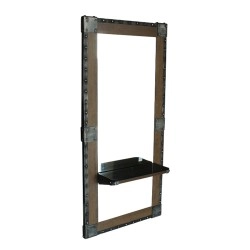 I-Medstetic Barber-Frisiertisch mit Holzfinish und Mittelregal -i-Medstetic -Tocadores Barbería