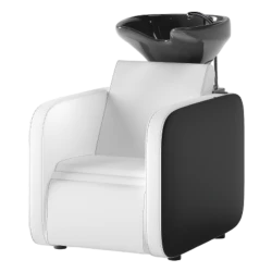 Brisa shampoo unit with ceramic shampoo bowl and customizable upholstery — Decovera