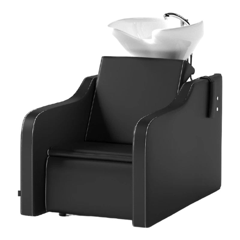 Delfos Professional Shampoo Chair with Ceramic Bowl and PU Leather Upholstery — Decovera
