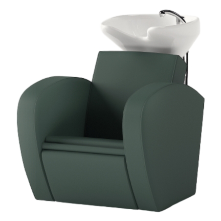 Lavacabezas para peluquería con cuenco cerámico y tapizado en polipiel personalizable (24 tonos) - Decovera