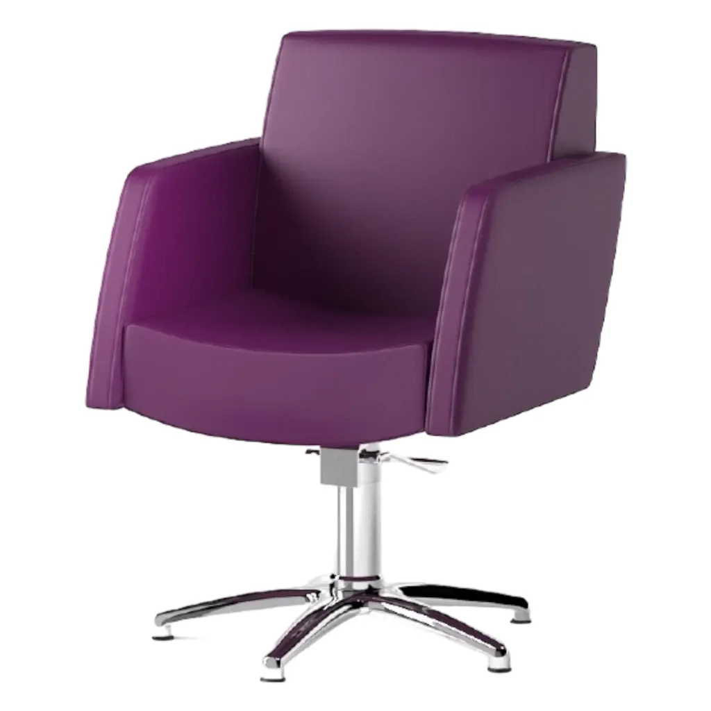 Silla de peluquería Dream con base hidráulica giratoria y tapizado en polipiel - Decovera
