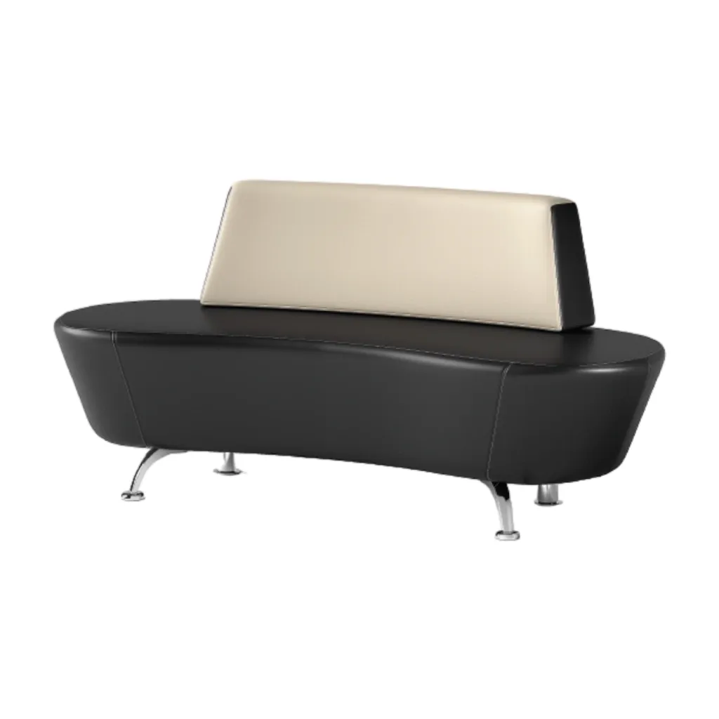 Sillón de espera Sendy tapizado en polipiel ovalado - Decovera