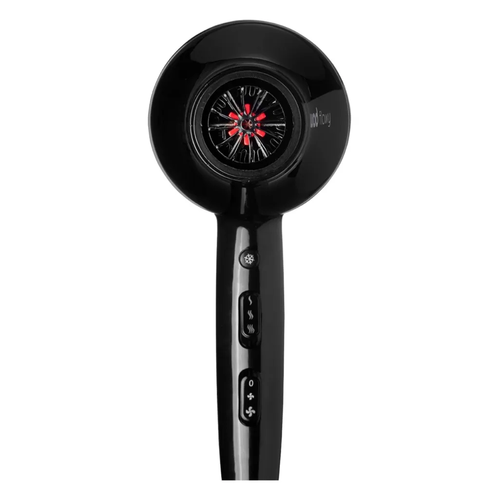 Secador de pelo iónico compacto 1800-2100 W para peluquería profesional - Wad Flowy Black