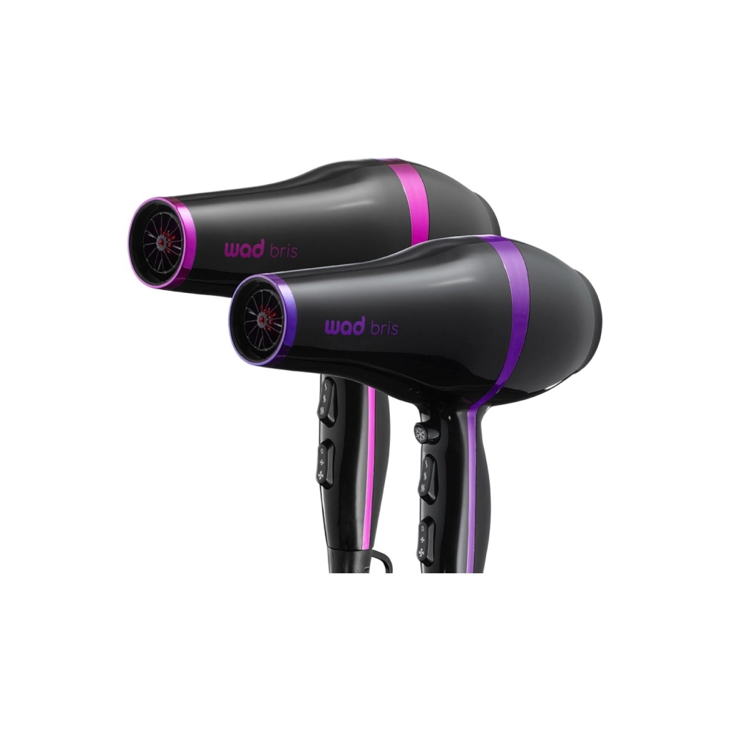 Secador de pelo iónico Bris Purple 1800–2100 W para peluquería - Wad