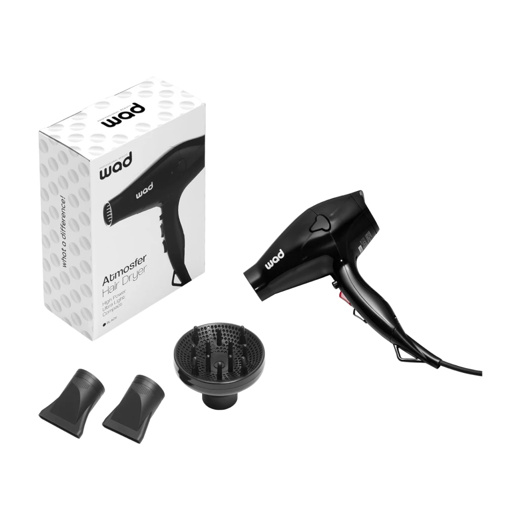 Secador de pelo profesional Atmosfer Wad – motor DC silencioso y accesorios