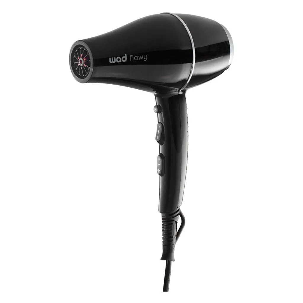 Secador de pelo iónico compacto 1800-2100 W para peluquería profesional - Wad Flowy Black