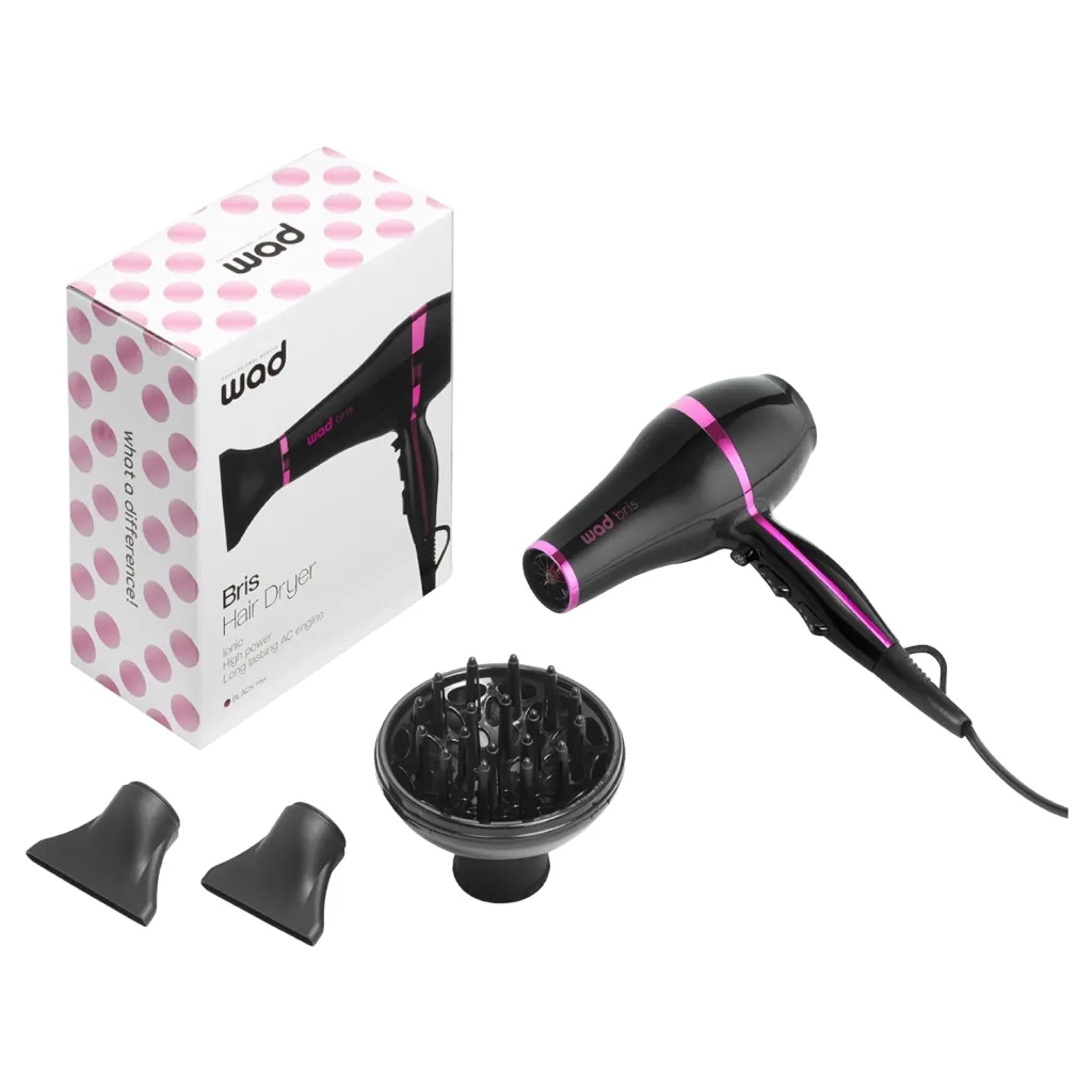 Secador de pelo iónico Bris Pink con motor AC para peluquería - Wad