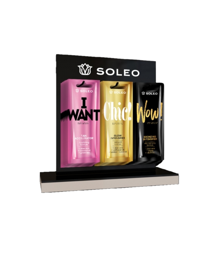 Aceleradores de bronceado - Pack Soleo Black&Gold con expositor