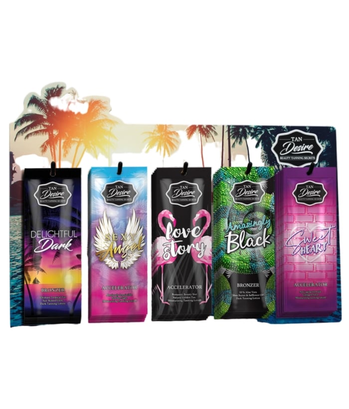 Pack Tan Desire con expositor, Aceleradores de bronceado
