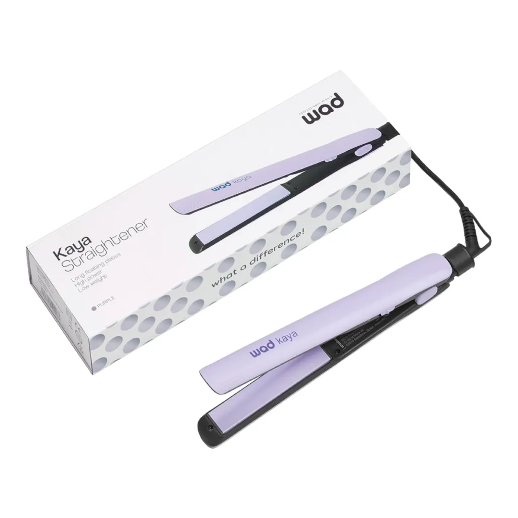 Plancha capilar Kaya morada 120x25 mm cerámica 200°C Wad peluquería profesional