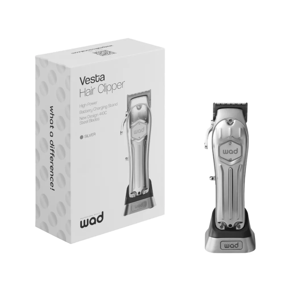 Vesta Hair Clipper Silver inalámbrica 440C 2500 mAh 4 h - Peluquería profesional - Wad