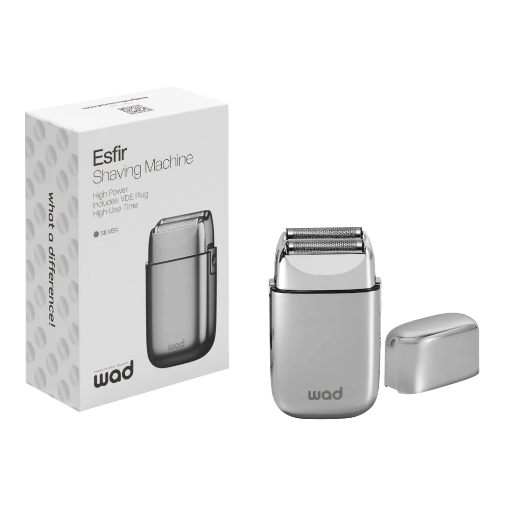 Afeitadora Esfir Silver para barbería, acero inoxidable - Wad