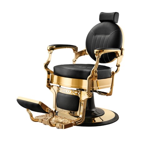 Sillón de Barbero Caesar Gold Negro Vintage - Weelko -Weelko -Sillones barbero
