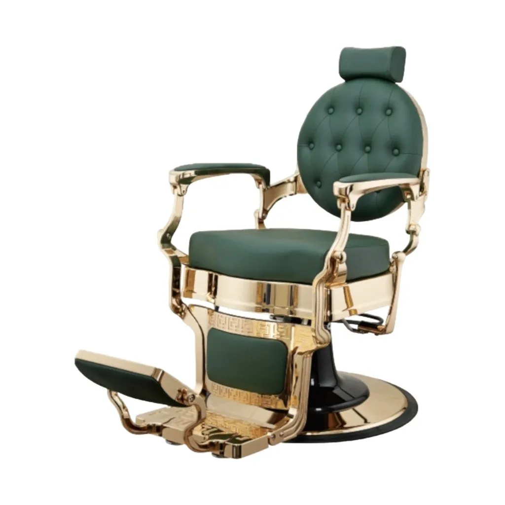 Sillón de Barbero Buzz Gold Green Vintage