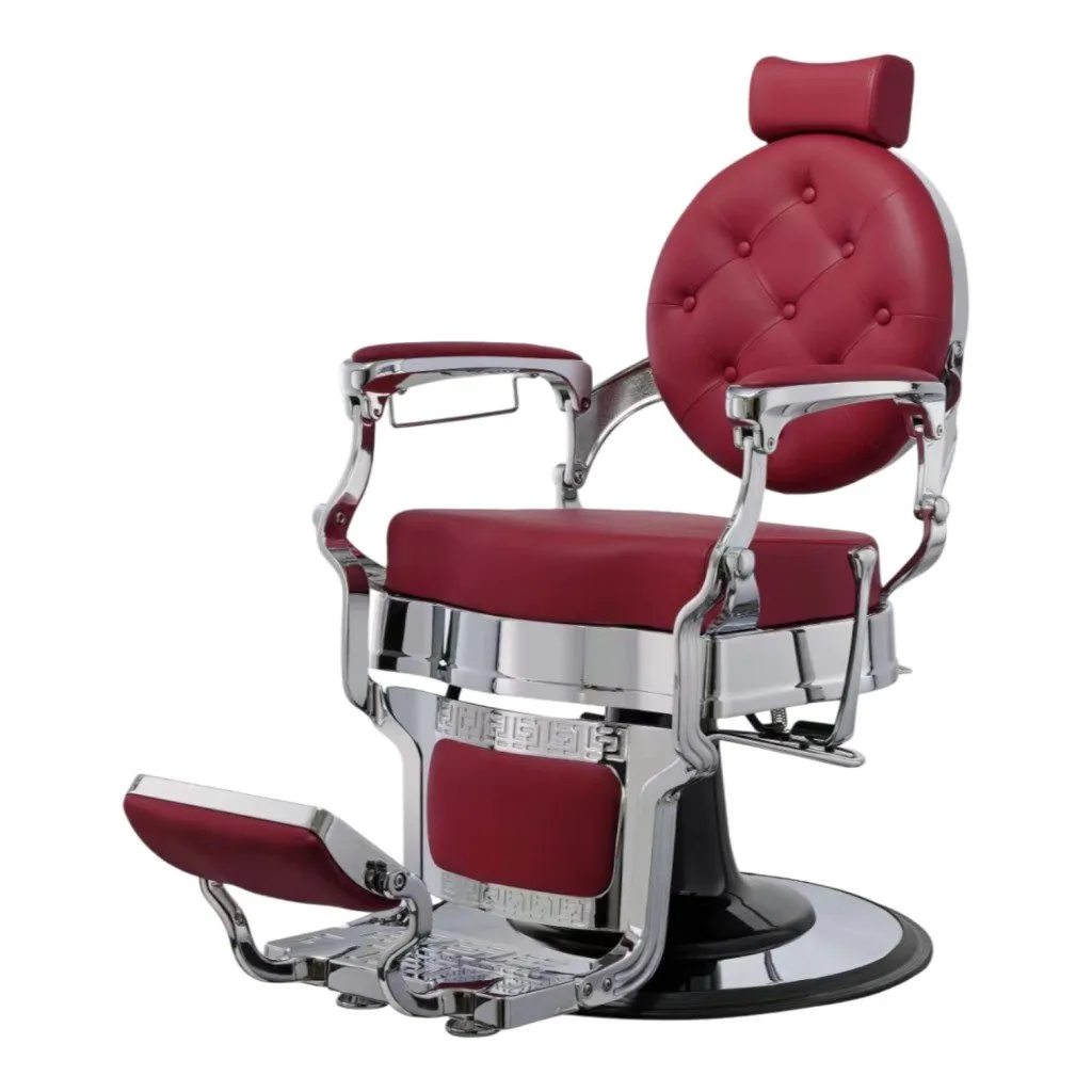 Sillón de barbero Buzz Silver Burdeos Weelko - Vintage y moderno
