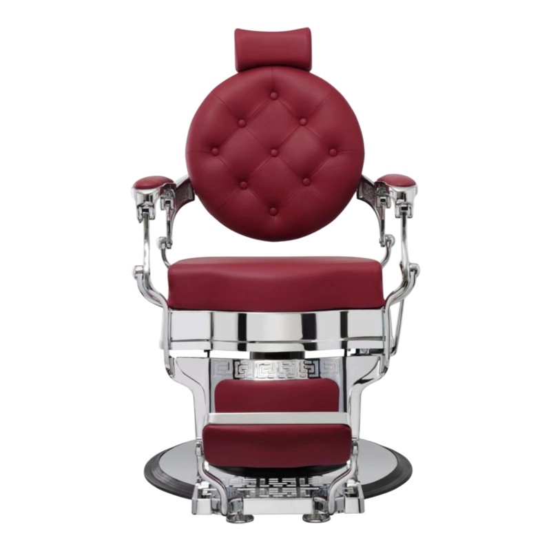 Buzz Silver Bordeaux Weelko Barber Chair: Vintage And Modern -Mudi -Barber chairs