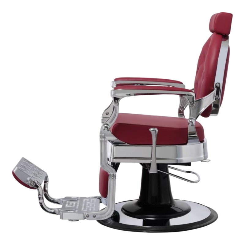 Sillón de barbero Buzz Silver Burdeos Weelko - Vintage y moderno -Weelko -Sillones barbero