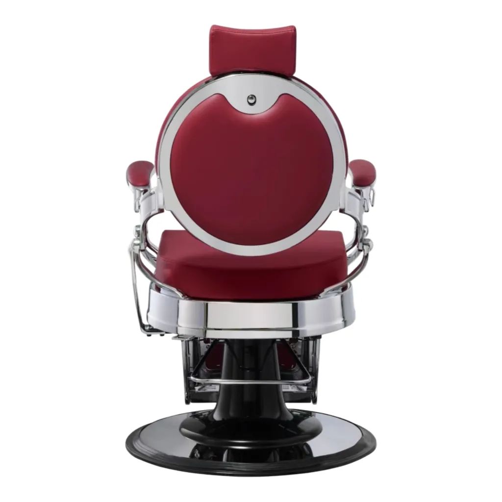 Sillón de barbero Buzz Silver Burdeos Weelko - Vintage y moderno