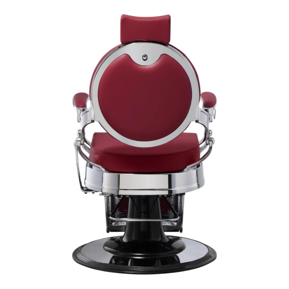 Sillón de barbero Buzz Silver Burdeos Weelko - Vintage y moderno -Mudi -Sillones barbero