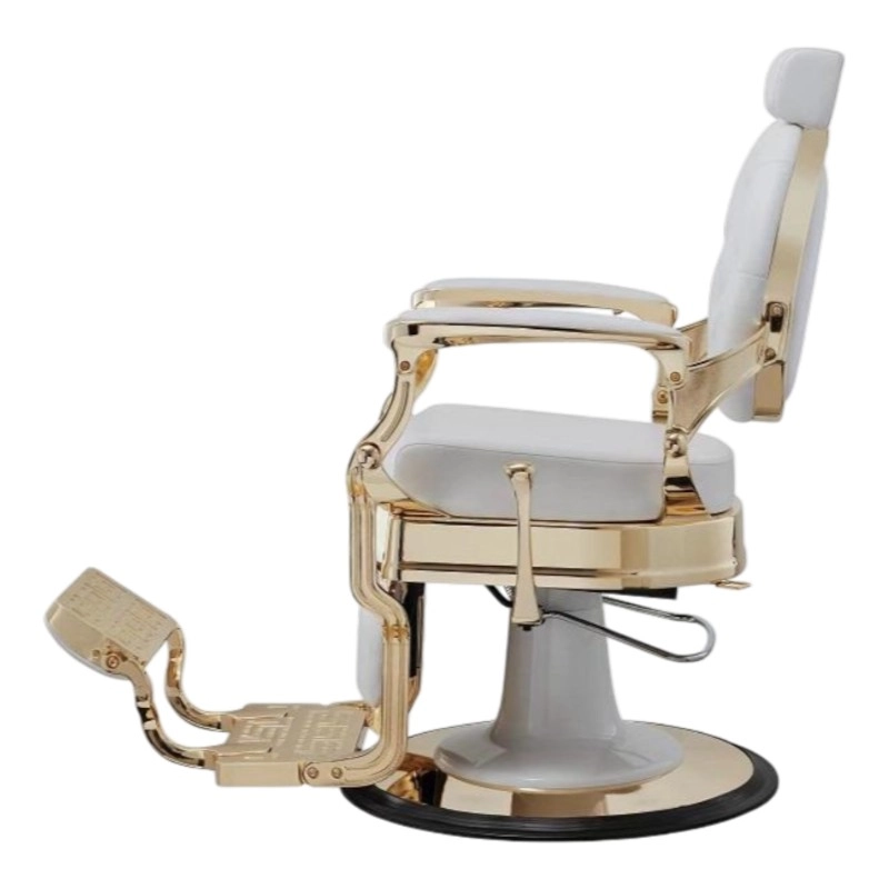 Cadeira de Barbeiro Buzz White Gold Vintage Weelko
