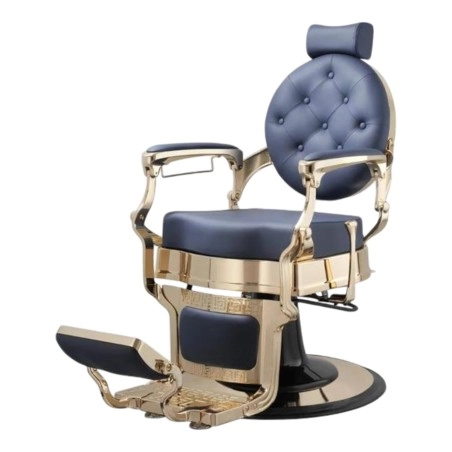 Sillón de Barbero Buzz Gold Blue - Retro - Weelko -Mudi -Sillones barbero