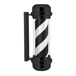 Poste de barbeiro rotativo preto e branco Weelko -Weelko -Postes de Barbeiro