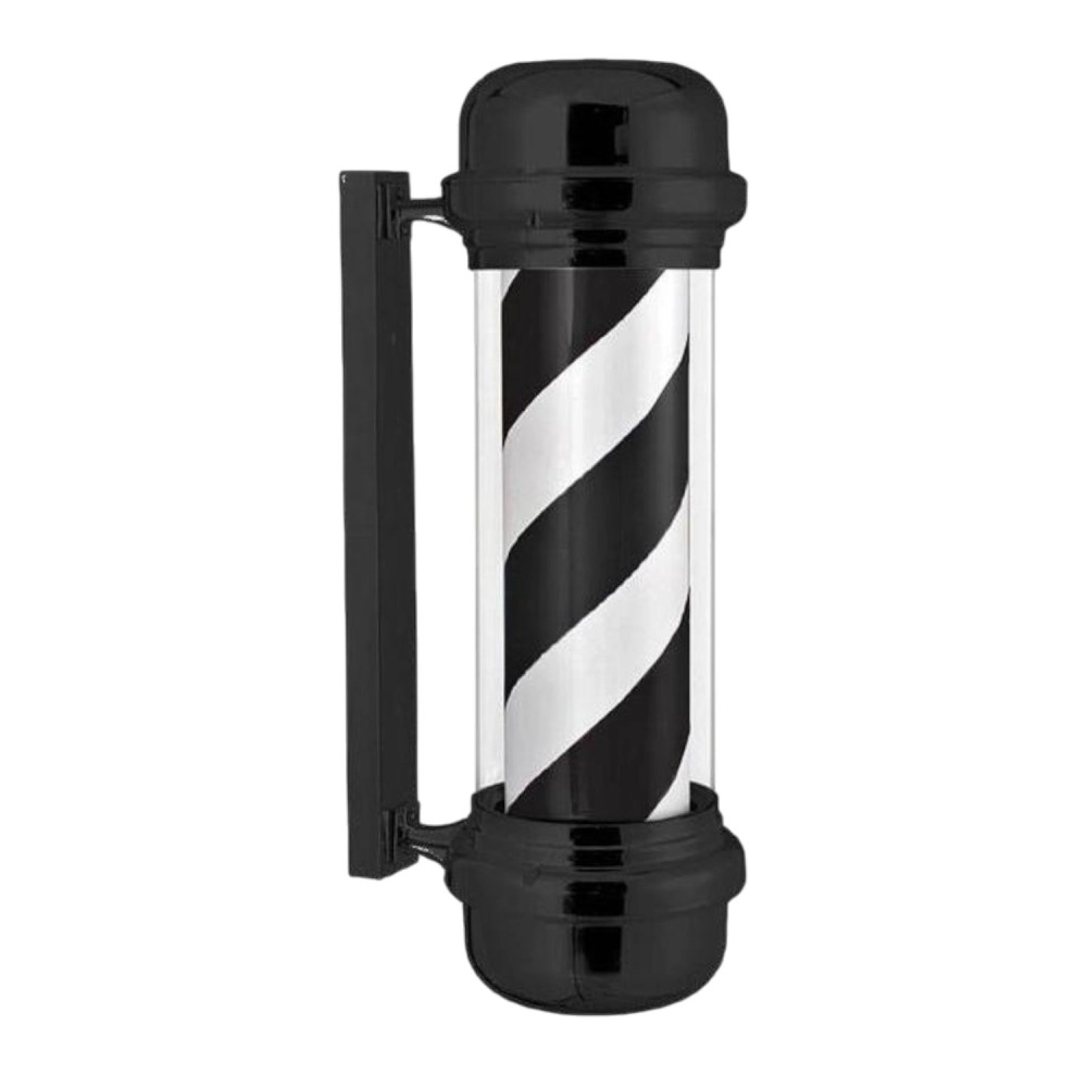 Poste de barbero rotativo blanco y negro Barten moderno Weelko -Weelko -Postes de Barbero