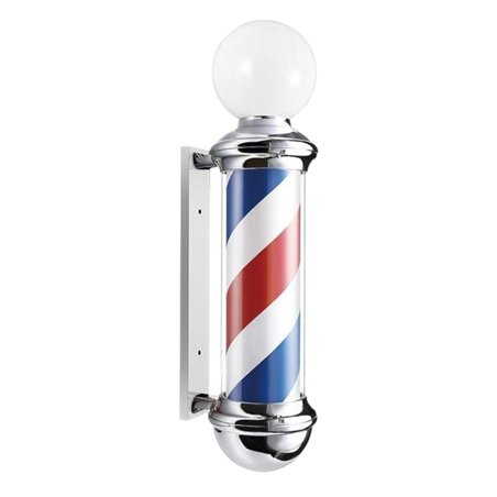 Drehender Tricolor Barber Pole mit Leuchtkugel Dagwo