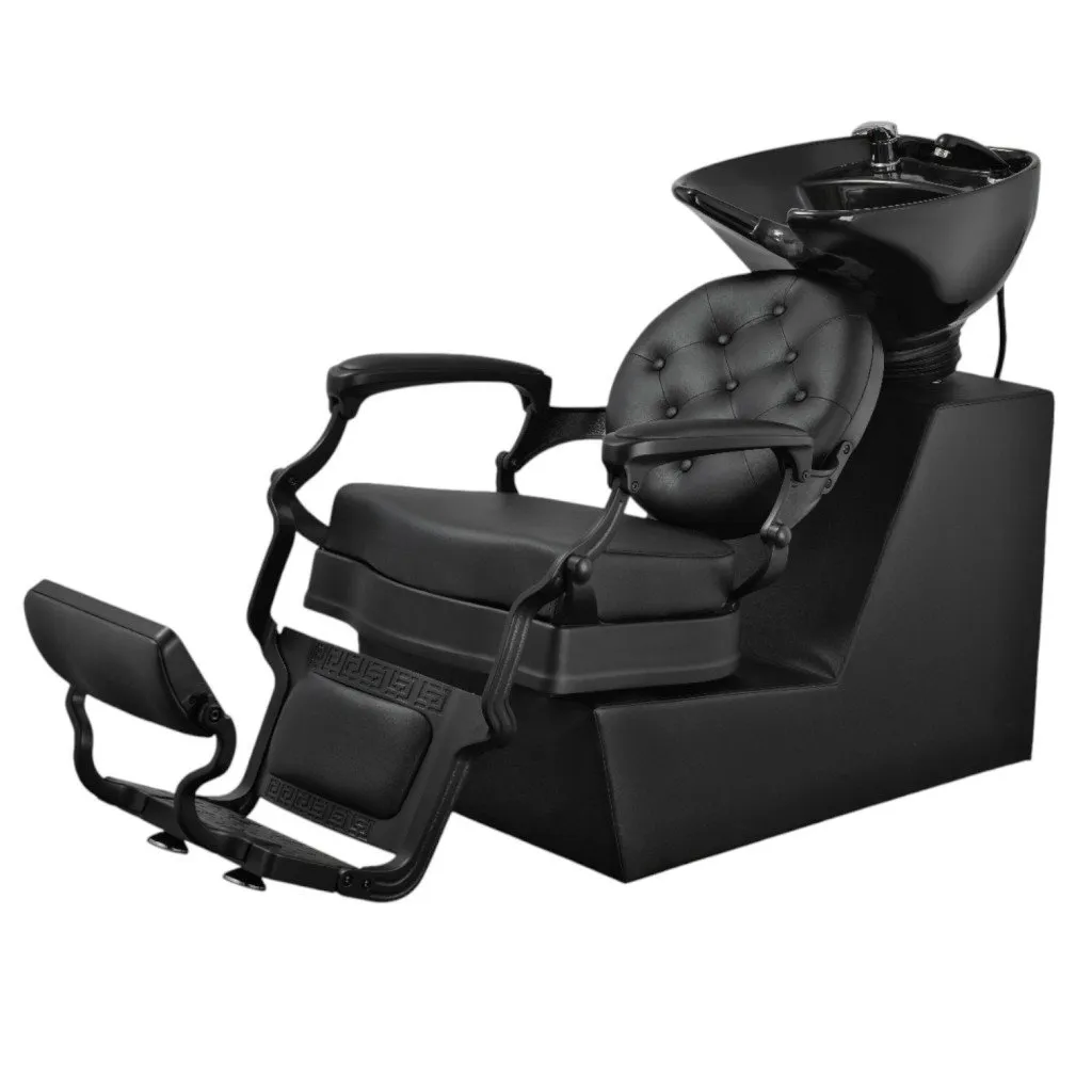Lavacabezas Ranch Black con lavabo de cerámica negra ajustable - Weelko