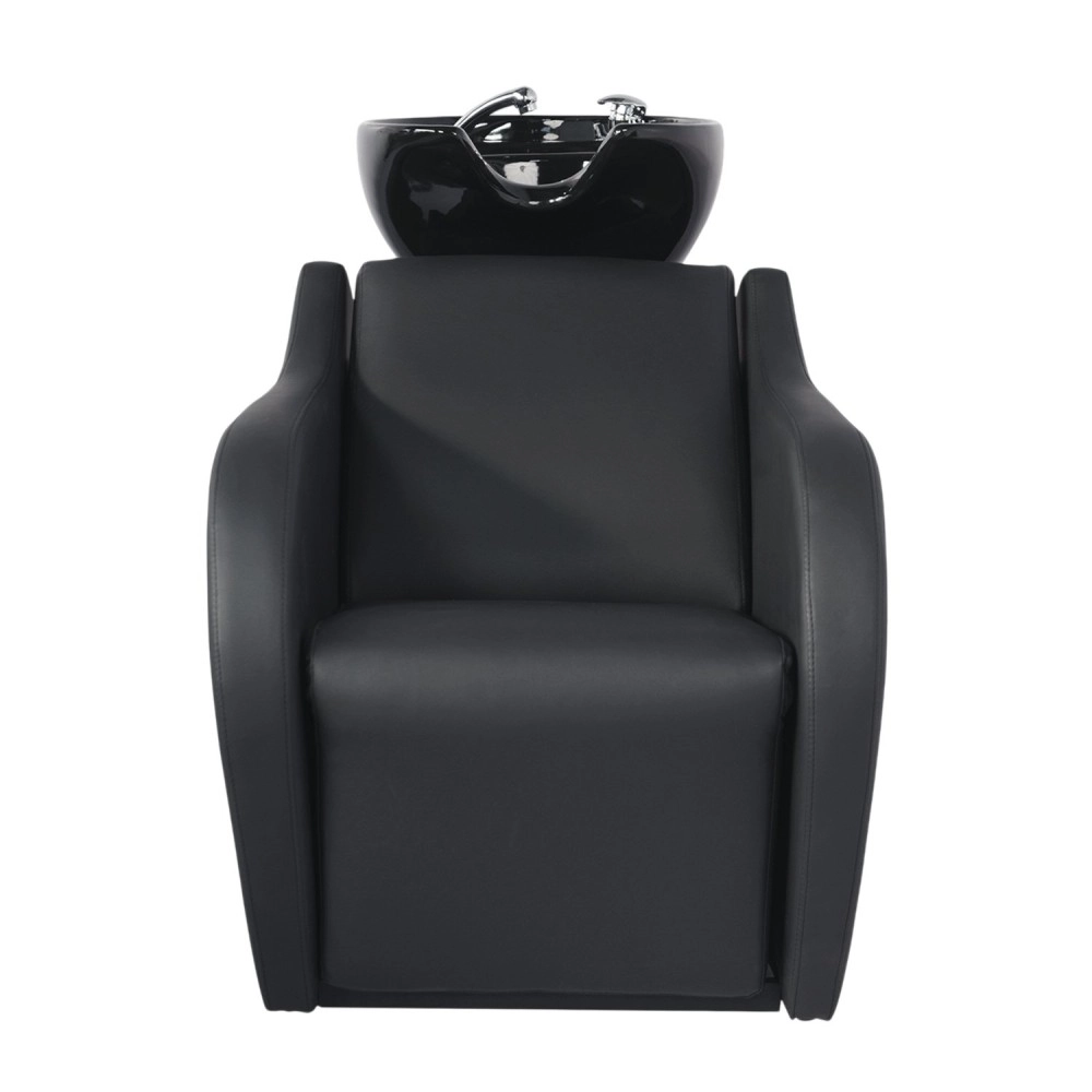 Lavacabezas peluquería con pica de cerámica profunda y reposapiés abatible — Weelko -Weelko -Lavacabezas para peluquerías