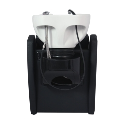 Wisp Power Plus White Backwash Unit with Deep Ceramic Basin and Integrated Footrest — Weelko
