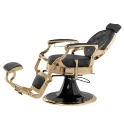 Larry Gold Barber Chair with Retro Golden Base - Mudi -Mudi -Barber chairs