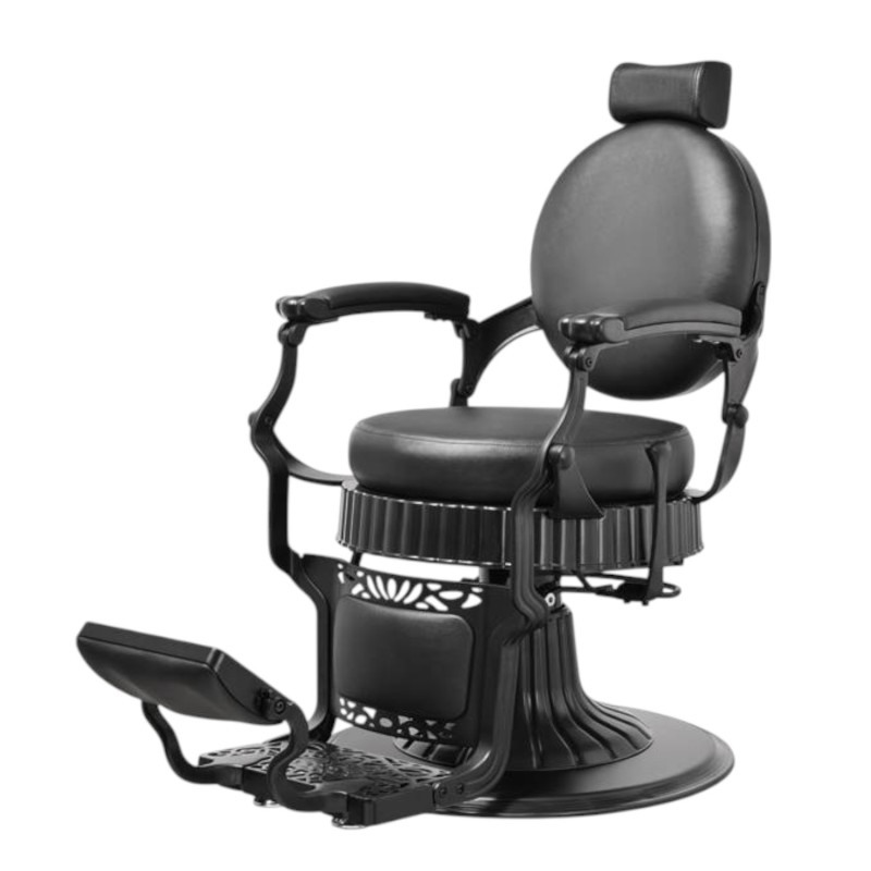 Blaze Retro Matte Black Barber Chair - Mudi -Mudi -Barber chairs